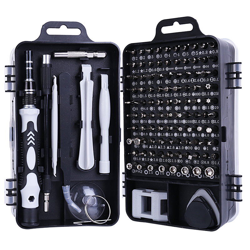 115 in 1 Screwdriver Set Mini Precision Screwdriver Multi Computer PC Mobile Phone Device Repair INSULATED Hand Home Tools Kit (Grey 115 in 1)